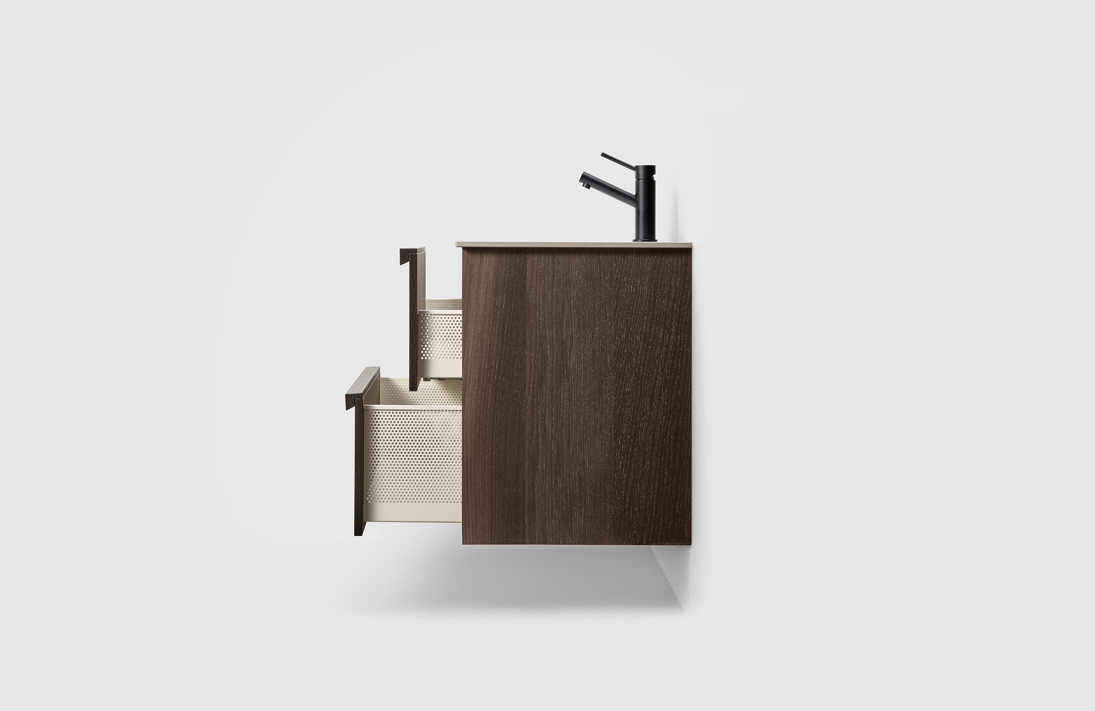 H2/100 - Smoked Oak Wood - SSG/Matt White Porcelain UM