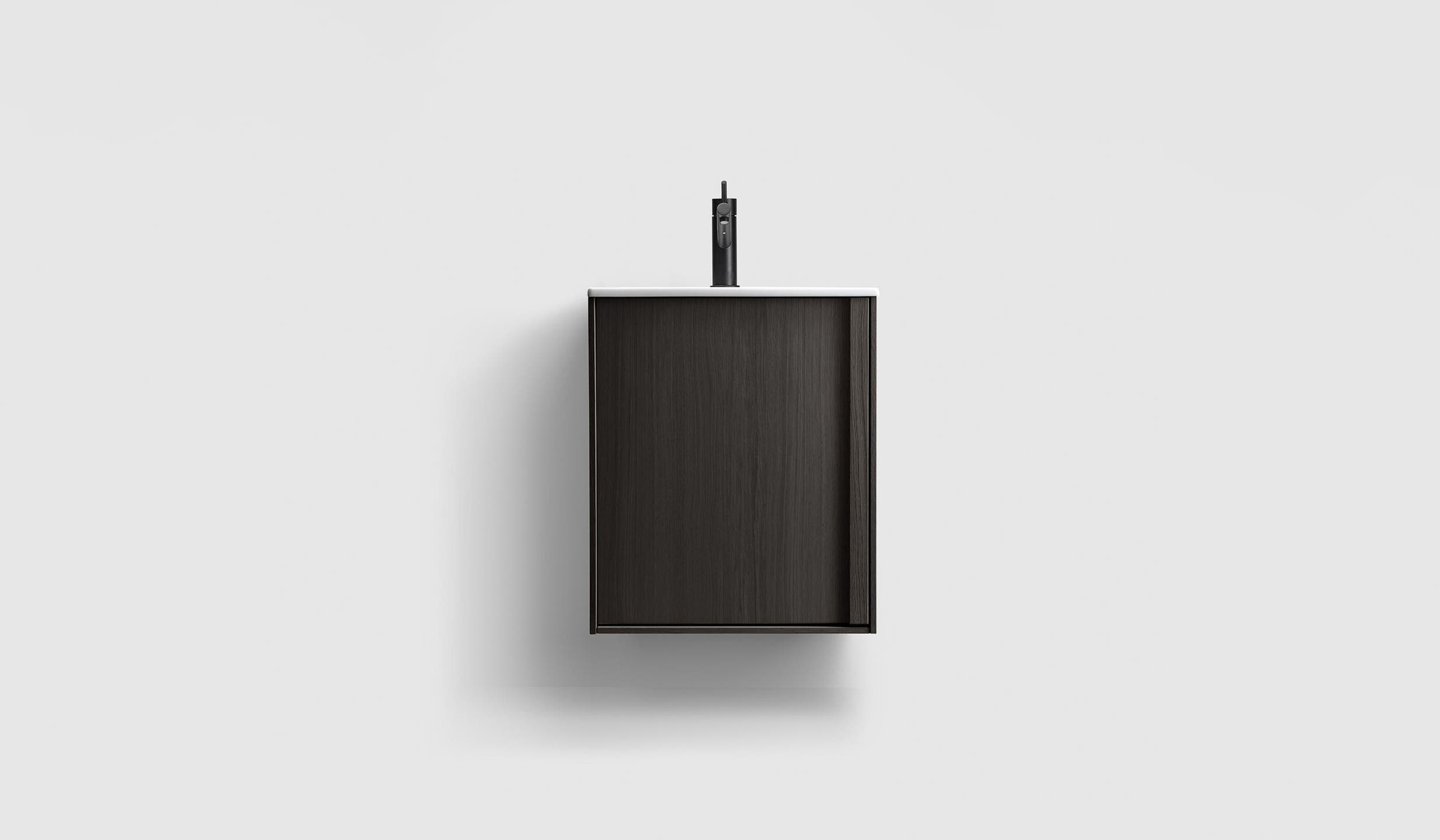 H2/50S - Dark Wood Left - Matt Grey Porcelain