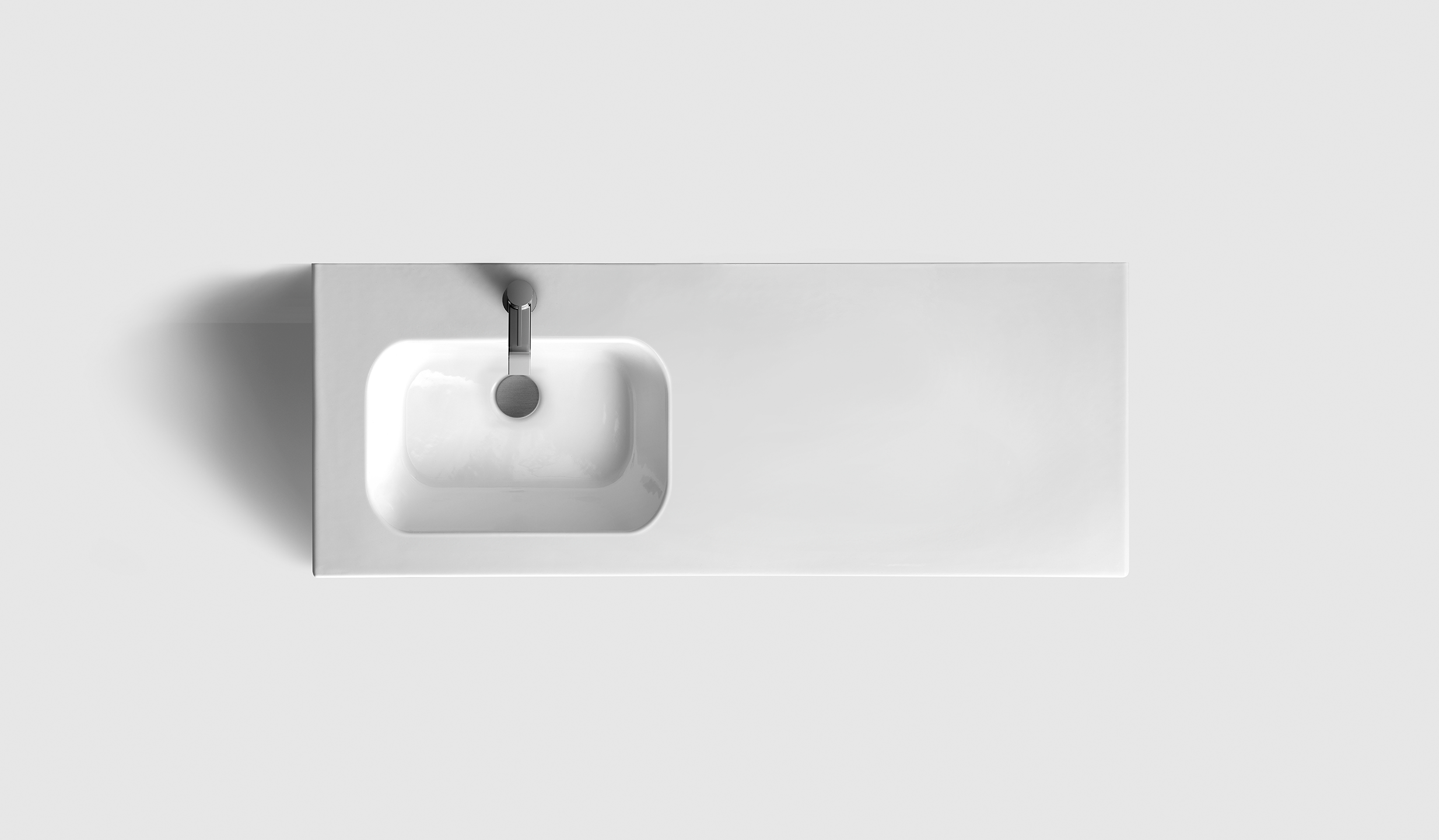 H2/120 - White Wood - Matt White Porcelain Left